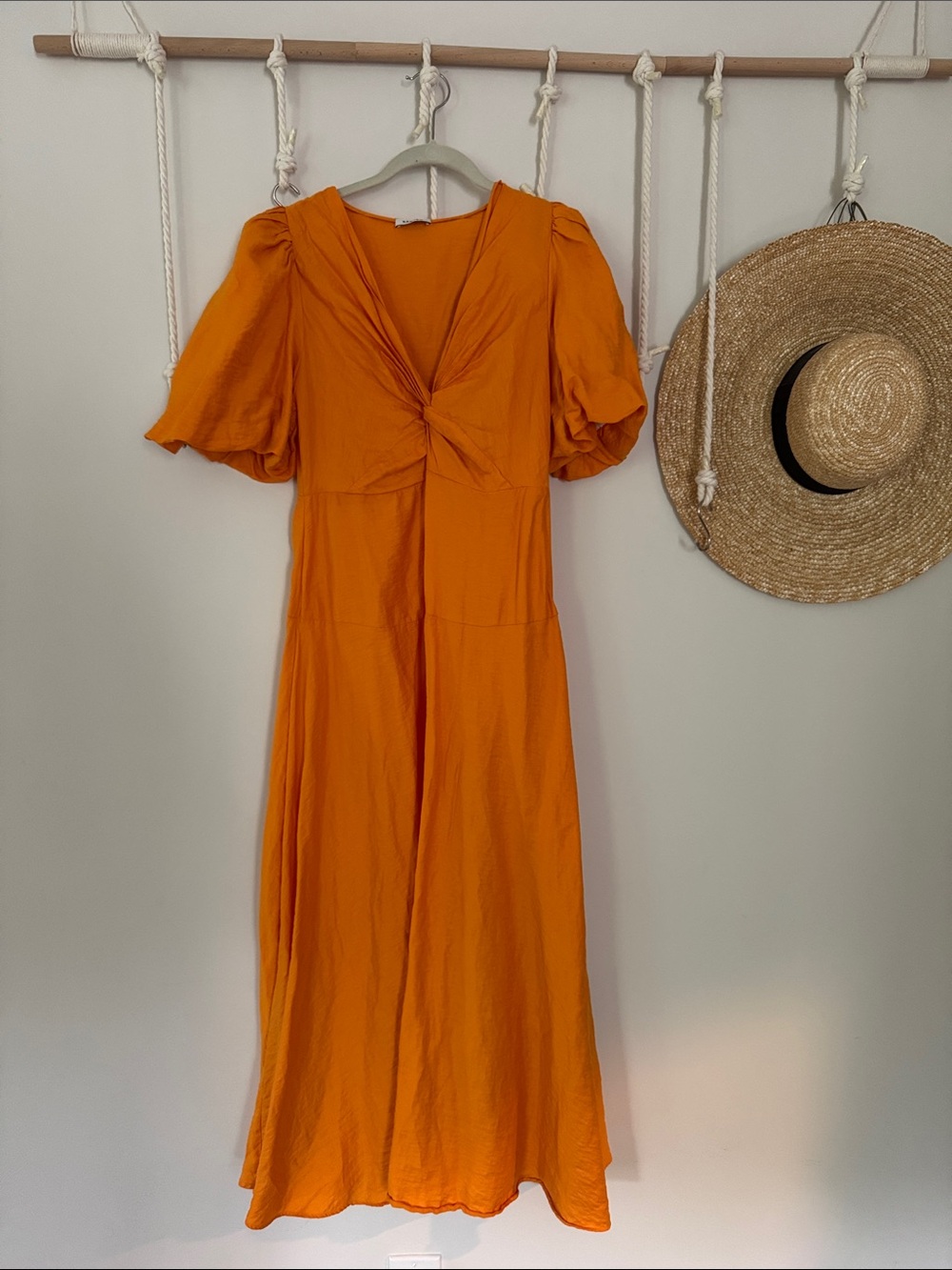 Sandro Orange Twist-Front Maxi Dress
